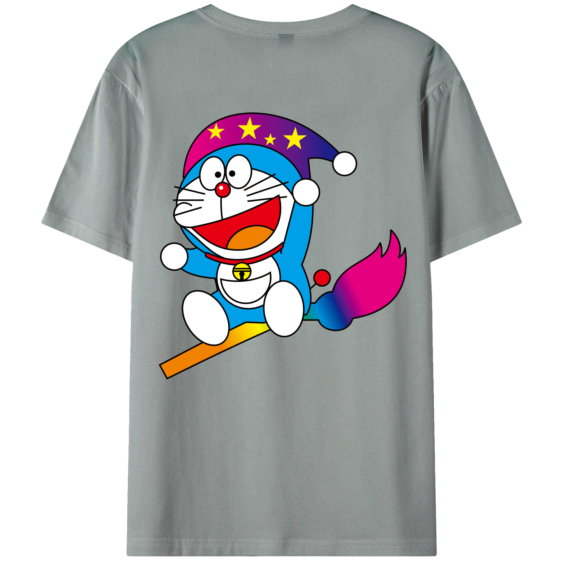 （画像用） ドラえもん Doraemon 綿100％ メンズ半袖Tシャツ（バックプリント） 通気性